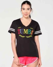 Zumba Prep Loose Fit V-Neck Top - Bold Black ~ XS  S  M  L  XL ~ Free Ship! New!