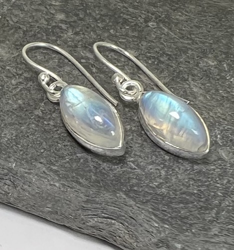 925 rainbow moonstone earrings - rainbow,