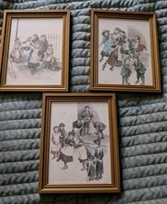 3x Ronald Embleton Framed & Signed Prints UK Eggy Peggy & Fox Chicken hopscotch 