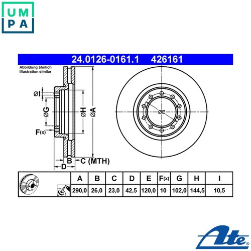 Brake disc 0126 0161 1 - brake, 24.0126-0161.1
