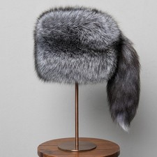 Men's Real Fox Fur Hat Russian