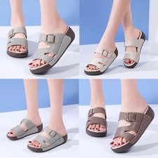 UK Womens Wedge Sandals Ladies Casual Summer Comfort Flat Slippers Shoes Gift