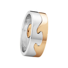 Georg Jensen. Fusion 2-piece Ring - 18k White & Rose Gold.