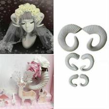 Pair of Fake Artificial Sheep Goat Horns Realistic Imitation Home Party Decor