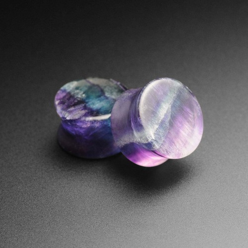 Rainbow fluorite double flare - double,