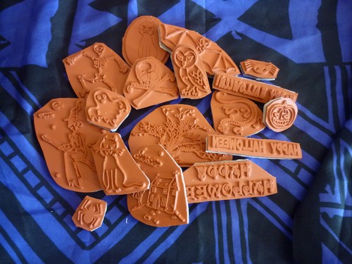 Halloween themed rubber stamps - halloween,