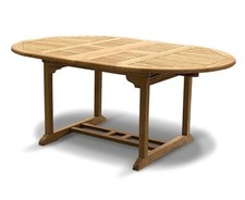 Teak Outdoor Extending Table, Oval - Oxburgh Range - 6 styles