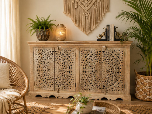 Carved mango wood - carved,