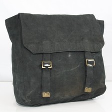 Genuine Surplus Vintage Belgian Army Webbing Bag Side Bag Black Canvas G2 3391