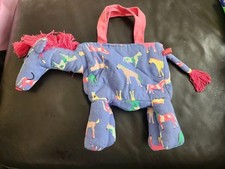 Joules Padded Horse Shape Fabric Girls Horse Design Tote Blue Bag, Multi Colour