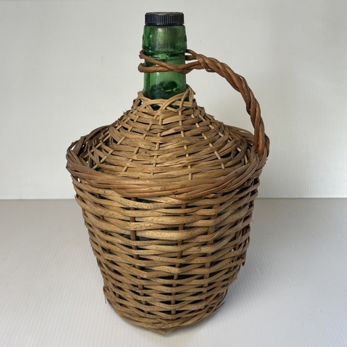 Vtg wicker wrapped - wrapped, demijohn