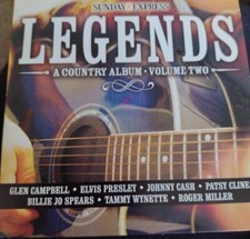 Sunday Express Promo Cd. Legends. Country Album Volume 2 