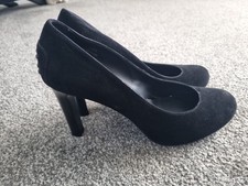 Tods Black Suede Pumps Size 5.5 High Heel Beautiful Shoes Vgc