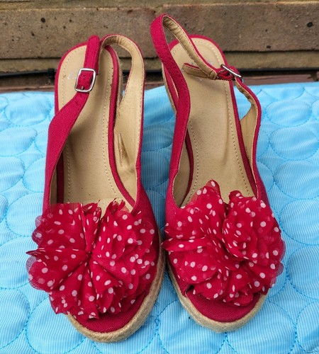 Clarks ladies red sandals - red,