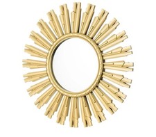 Wall Mirror Gold Round Classic Starburst Decorative Hanging Décor Hallway 40cm