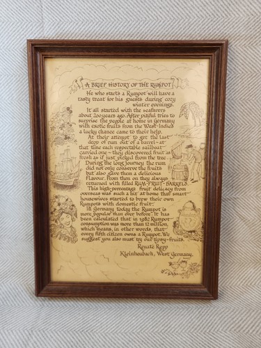 Vintage rumpot history framed - vintage,