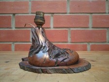 Unique Antique Solid Burr TABLE LAMP Base Stand Hand Crafted TREE Rustic Decor