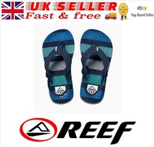 Reef Boys Sandals Flip Flops Beach Shoes Little Ahi Convertible Deep Sea Stripes