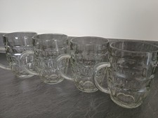 4 X Dimple Pint Glasses Glass