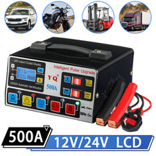 500A 12V/24V Heavy Duty Automatic Car Battery Charger Smart Pulse Repair Trickle