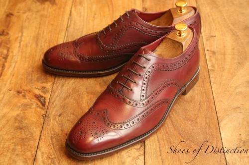Loake design burgundy leather - burgundy,