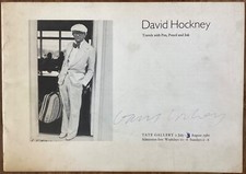 DAVID HOCKNEY: TRAVELS WITH PEN, PENCIL AND INK - CATALOGUE SIGNED BY HOCKNEY