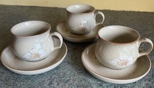 DENBY DAYBREAK  3 CUPS&SAUCERS VGC