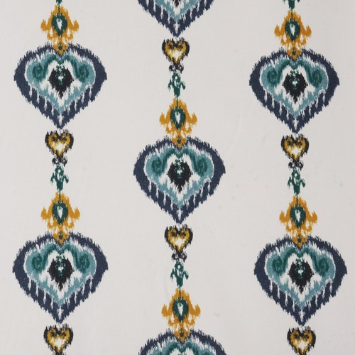 Kasbah ikat fabric blue white - kasbah,