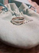 Authentic Tiffany And Co Sterling Silver 925 1837 Band Ring. Size O. Receipt.