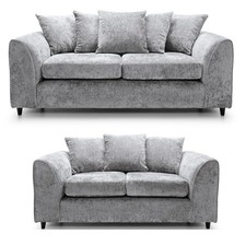 3+2 Seater Sofa 3 Seated 2 Seated Chenille  Arm Chair Footstool lightGrey/ Beige