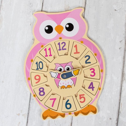 Owl shape pink learning wooden - shape,