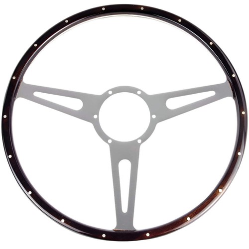 Dark wood rim steering wheel - dark,