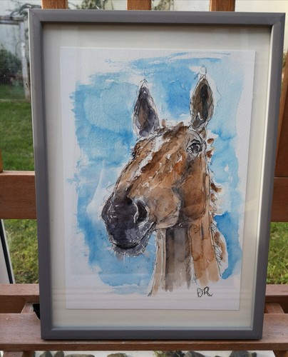 Original bay horse - , drawing