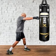 Punch Bag 5ft Filled Heavy Boxing Bag Kick Martial Arts Hanging Straps Leather.