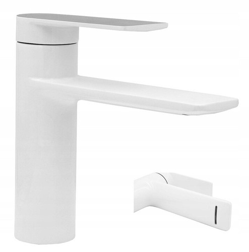 Bathroom sink tap white brass - white,