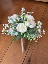 Small White Artificial Bridal Bouquet Wedding Flowers