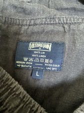 Vilebrequin Navy 100% Linen  5 pockets Cargo Trousers button fly Sz L Leg 31.5