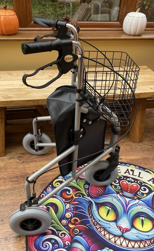 Three wheeled rollator with - three,