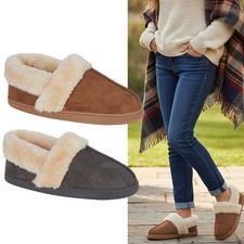 Ladies Bootie Slippers Faux