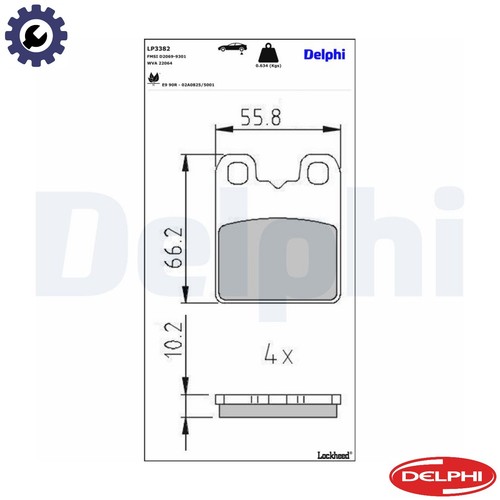 Brake pad set disc - brake, parking