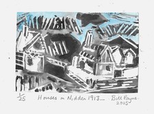 2025 linocut "Houses in Nidden