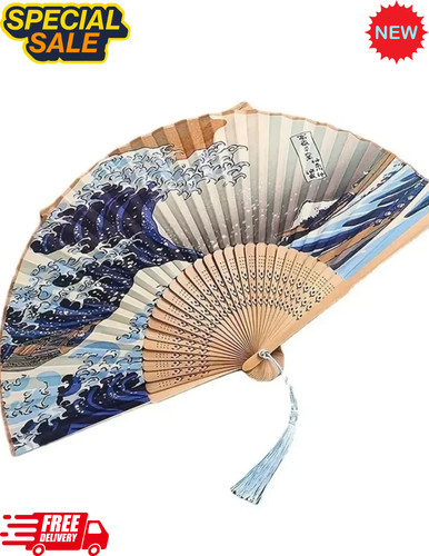 Folding fan hand held silk - folding,