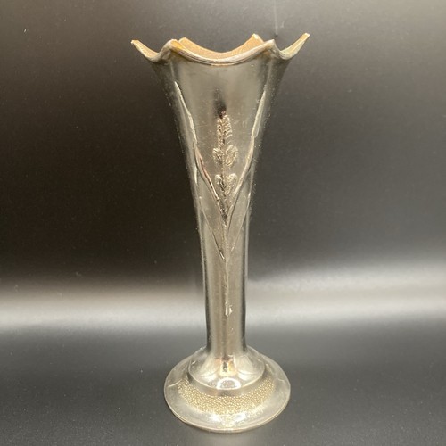 Vintage silver tone bud vase - vintage,