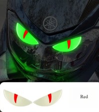 2x 3D RED Luminous DEVIL EYES Motorcycle  Stickers Scooter Bike Helmet headlight