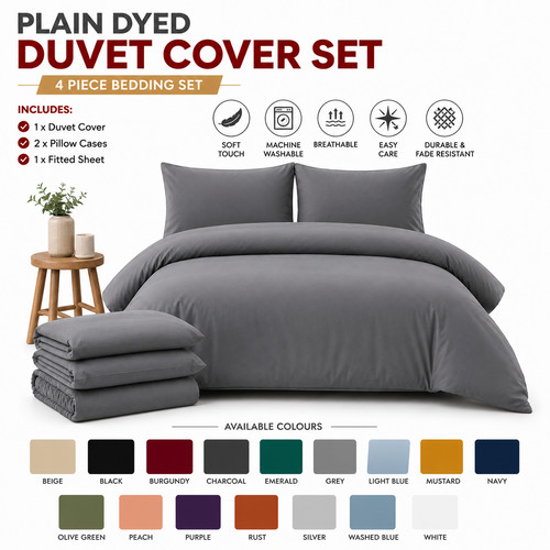 Piece plain dyed duvet - 4,