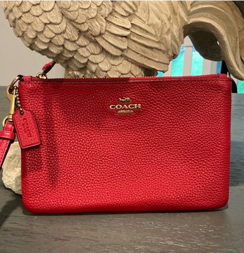 Coach red zip wristlet - coach,