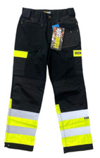 Standsafe Blackhawk WK010 Contrast Pro Work Trousers Multi Pocket Black / Yell