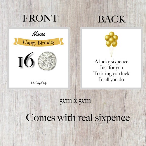 Personalised lucky sixpence - lucky,