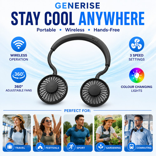 Rechargeable wearable neck fan - wearable,