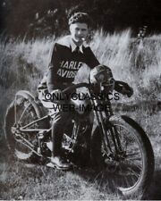 '31 RUSSELL FISCHER HARLEY DAVIDSON MOTORCYCLE HILLCLIMB RACING CHAMP 8x10 PHOTO